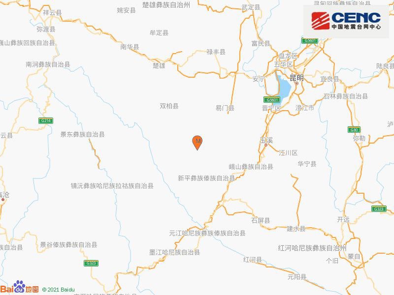 中国地震台网正式测定，06月10日19时46分在云南楚雄州双柏县（北纬24.34度，东经101.91度）发生5.1级地震，震源深度8千米