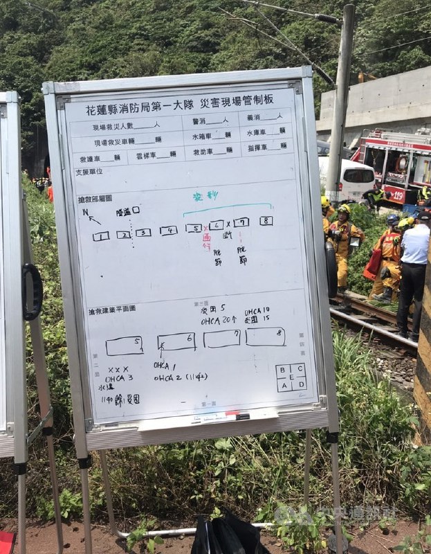 台铁太鲁阁号在花莲大清水隧道疑似遭工程车砸中发生出轨意外，疑涉肇事的李姓工业社负责人遭花莲县新城警分局侦查队带回侦讯，目前人在在崇德派出所接受讯问