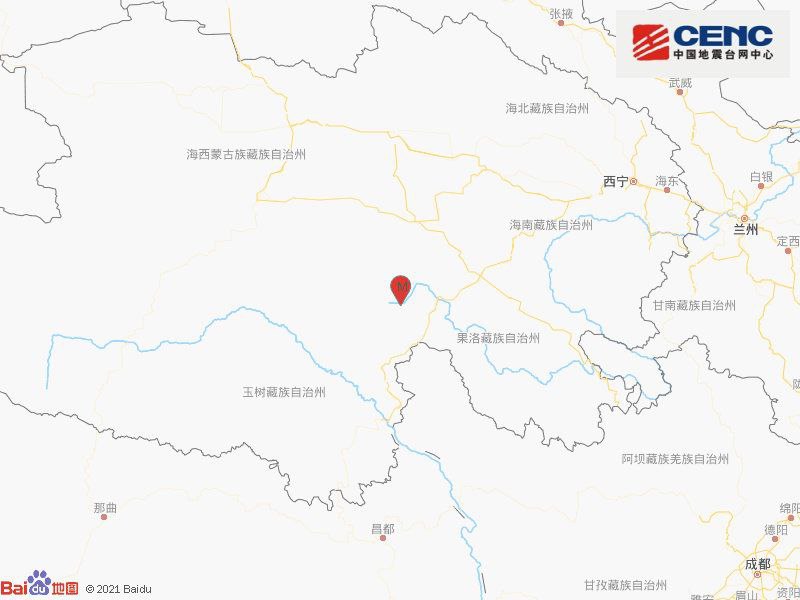 中国地震台网正式测定，5月22日10时29分在青海果洛州玛多县（北纬34.85度，东经97.50度）发生5.1级地震，震源深度10千米