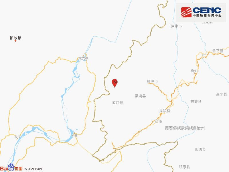 中国地震台网正式测定，06月12日18时00分在云南德宏州盈江县（北纬24.96度，东经97.89度）发生5.0级地震，震源深度16千米
