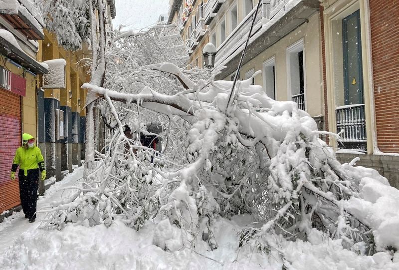 受风暴“菲洛梅娜”影响，西班牙中部地区遭遇数十年来最大降雪，目前已造成4人死亡