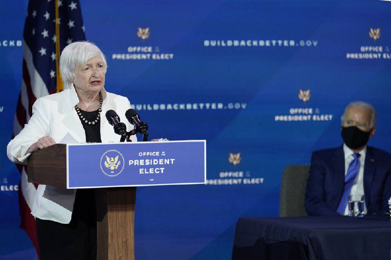 周一，美国参议院以84票对15票批准了总统拜登提名的前美联储主席珍妮特·耶伦为财政部长，使她成为美国财政部历史上第一位担任这一职位的女性