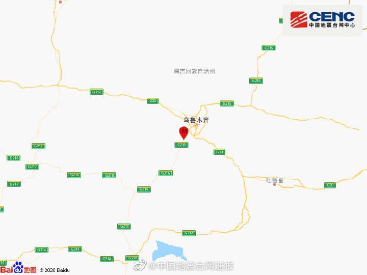 中国地震台网正式测定：12月12日15时11分在新疆乌鲁木齐市沙依巴克区（北纬43.65度，东经87.37度）发生4.2级地震，震源深度20千米